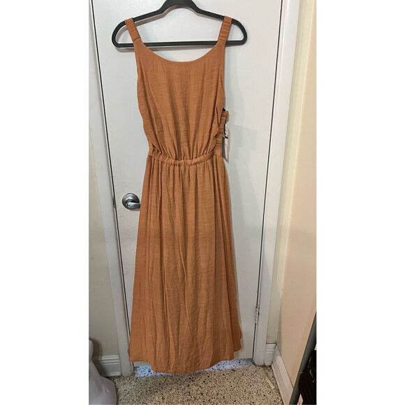 1. State Tan Large Smock Dress Womens Size L New Beautiful - Picture 1 of 12